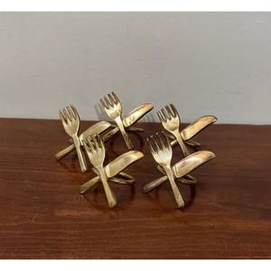 Anneaux de serviette en fil de fer doré en laiton, faits à la main, ronds, pour table à manger et décoration de la maison, cadeaux, écologiques, prix bas - Product Image 5