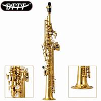 Professional Eb Soprano Saxophone-High Quality Gold Lacquer Brass Body Rust Resistant OEM Service for Orchestral Use