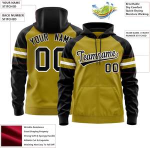 Sudadera con capucha y cremallera para deportes de equipo con nombre y número personalizados, logotipo bordado elegante para el día del partido y las sesiones de entrenamiento - Product Image 3