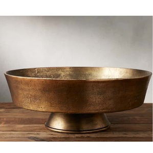 Bol décoratif en laiton et aluminium fait main et personnalisé, finition haut de gamme, bols de service pour hôtel, décoration de la maison et de la table - Product Image 1