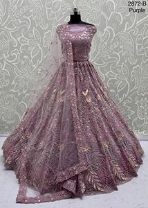 Magnifique Filet Traditionnel Lehenga Choli Riche Broderie Zircon Paillettes Grand Indien Pakistanais Célébrations De Mariage - Product Image 2