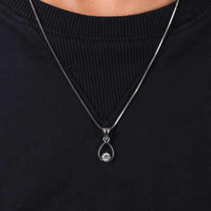 Pendentif minimal de diamant en or massif 10kt de diamant de taille ronde de luxe pour les femmes avec le nouveau pendentif de conception personnalisée à la mode - Product Image 5