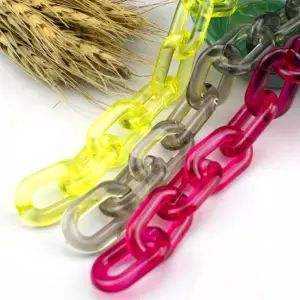 Cadena de eslabones de resina para decoración de pared, cadena de pared transparente con hebilla, cadena cubana de plástico acrílico para decoración de pared, joyería DIY - Product Image 5