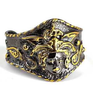 Bracelet en argent sterling 925 fait main avec tête de Méduse incrustée, charme tendance pour femmes - Product Image 5