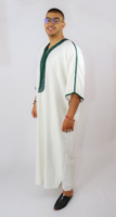 Gandoura marocaine faite à la main pour hommes en vert Robes caftan faites à la main de luxe 10 OEM Lavable Traditionnel Personnalisé Accepté OE