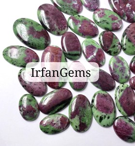 ทับทิมใน zoisite อัญมณีจำนวนมากทับทิมใน zoisite cabochons สำหรับการทำเครื่องประดับขายส่งสำหรับจี้สร้อยคอทับทิม zoisite - Product Image 1