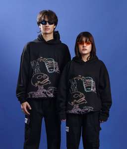 Sudadera unisex de estilo urbano, Sudadera con capucha de gran tamaño personalizada para hombre con diseño impreso para trajes casuales para invierno - Product Image 1