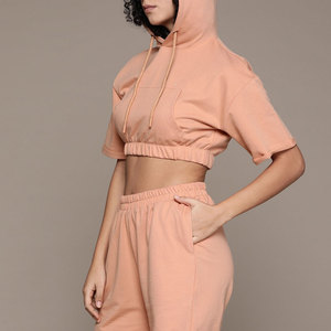 Simple Pullover Hoodie and <b>Shorts</b> Outfit for <b>Women</b> Lightweight Two Piece Hoodie and <b>Shorts</b> for <b>Women</b> - Product Image 4