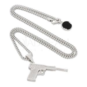 Chaîne cubaine en argent sterling 925 avec pendentif chaîne en diamant cultivé en laboratoire Pièce de bijou élégante et écologique intemporelle - Product Image 1