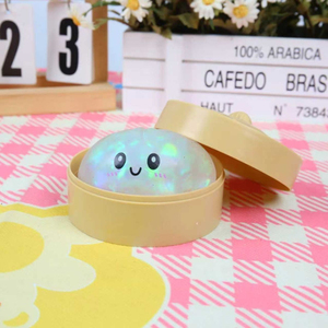 2026 Hot Glitter Squishy Dumpling Fidget Toy, Cute Smile Face Stress Relief <b>Squeeze</b> <b>Ball</b> with Steamer Box for Kids Adults - Product Image 1