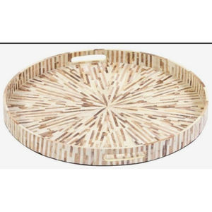 Mesa decorativa para bodas, utensilios para el hogar, utensilios de cocina, accesorios hechos con incrustaciones de hueso, bandeja para servir alimentos, elegantes Bandejas para servir - Product Image 4