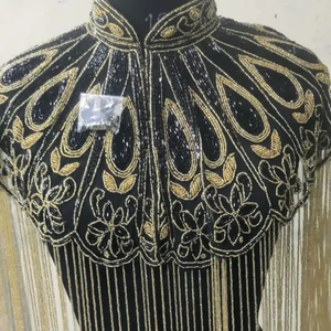 บราในตัวคอวียาวถึงพื้นประดับด้วยเลื่อมลูกปัดทรงตรงปักเลื่อมลายแนวเทศกาลสวยงาม - Product Image 1