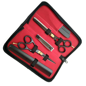 Kit de peluquería de belleza, tijeras de corte de pelo, juego de adelgazamiento, 5 uds., Kits de peluquero de borde afilado de alta calidad con peine y maquinilla de afeitar - Product Image 1