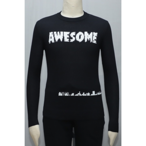 Pull en laine pour homme à col rond noir, tricot torsadé, hiver, séchage rapide, respirant, anti-boulochage, personnalisé OEM ODM standard - Product Image 4