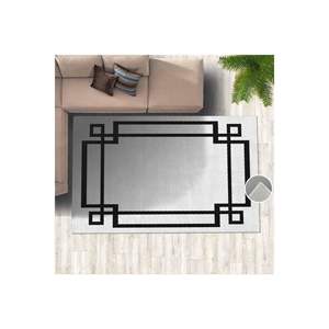 Jacquard พรมโพลีเอสเตอร์ทรงสี่เหลี่ยมพิมพ์ลายดิจิตอลทำด้วยมือพรมโพลีเอสเตอร์สำหรับห้องนั่งเล่นกรอบสีขาวรูปแบบรายละเอียดพรมขนาดใหญ่ - Product Image 3