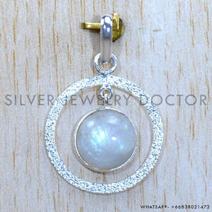 Pendentif en pierre de lune arc-en-ciel, argent sterling 925 naturel, fait à la main, style bohème, forme de constellation, bijoux pour la vente en gros - Product Image 2