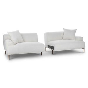 Juego de Sofás Minimalistas de Tela Blanca con Tapicería de Poliéster para Sala de Estar, Dormitorio, Oficina, Salón y Muebles de Interior - Product Image 5
