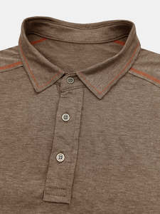 Polo en coton décontracté à manches courtes et coupe ajustée pour homme Motif solide Prix - Product Image 6