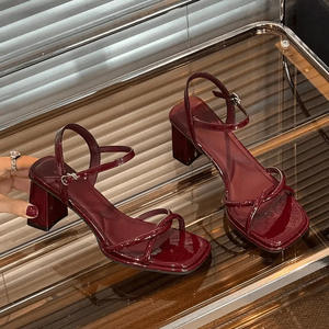 Sandalias de Tacón Alto de Moda para Mujer, de Alta Calidad, de Cuero Genuino, Versátiles, Cómodas e Informales - Product Image 5