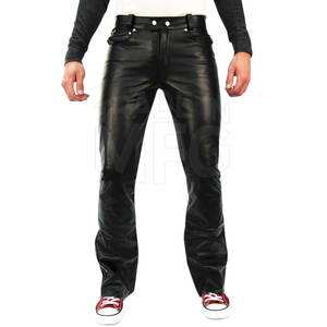Pantalones de cuero de alta calidad para hombre personalizables diseño superior ligero invierno al aire libre desgaste patrón decoración servicio OEM - Product Image 1