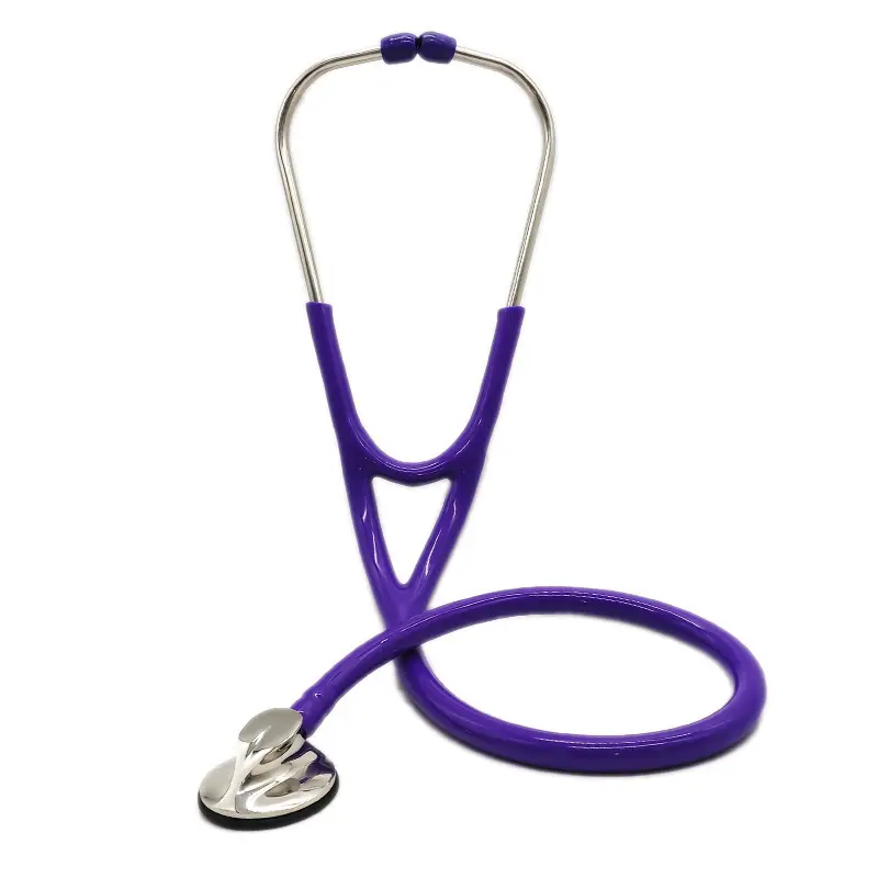 Stéthoscope de cardiologie de haute qualité, stéthoscope de cardiologie violet professionnel à tête unique personnalisé