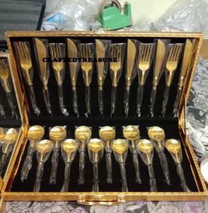 Stainless Steel <b>Flatware</b> with Embossed High-durability Stainless Steel Cutlery Stainless mirrored Steel Pastry Cutlery Wholesale - Product Image 3