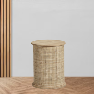 Modern simple Round <b>Coffee</b> <b>Table</b> Rattan Indoor Storage Bedside <b>Table</b> Solid Wood home Furniture wholesale price - Product Image 6