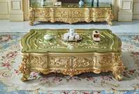 981 #   Ensemble de canapés de salon en bois massif avec cadre en cuir royal classique européen et américain, sculpté à la main