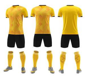 Ensemble de maillots de football pour entraînement et match, 100% polyester, séchage rapide, col en V, manches courtes, taille élastique, tissu durable, finition lisse - Product Image 3