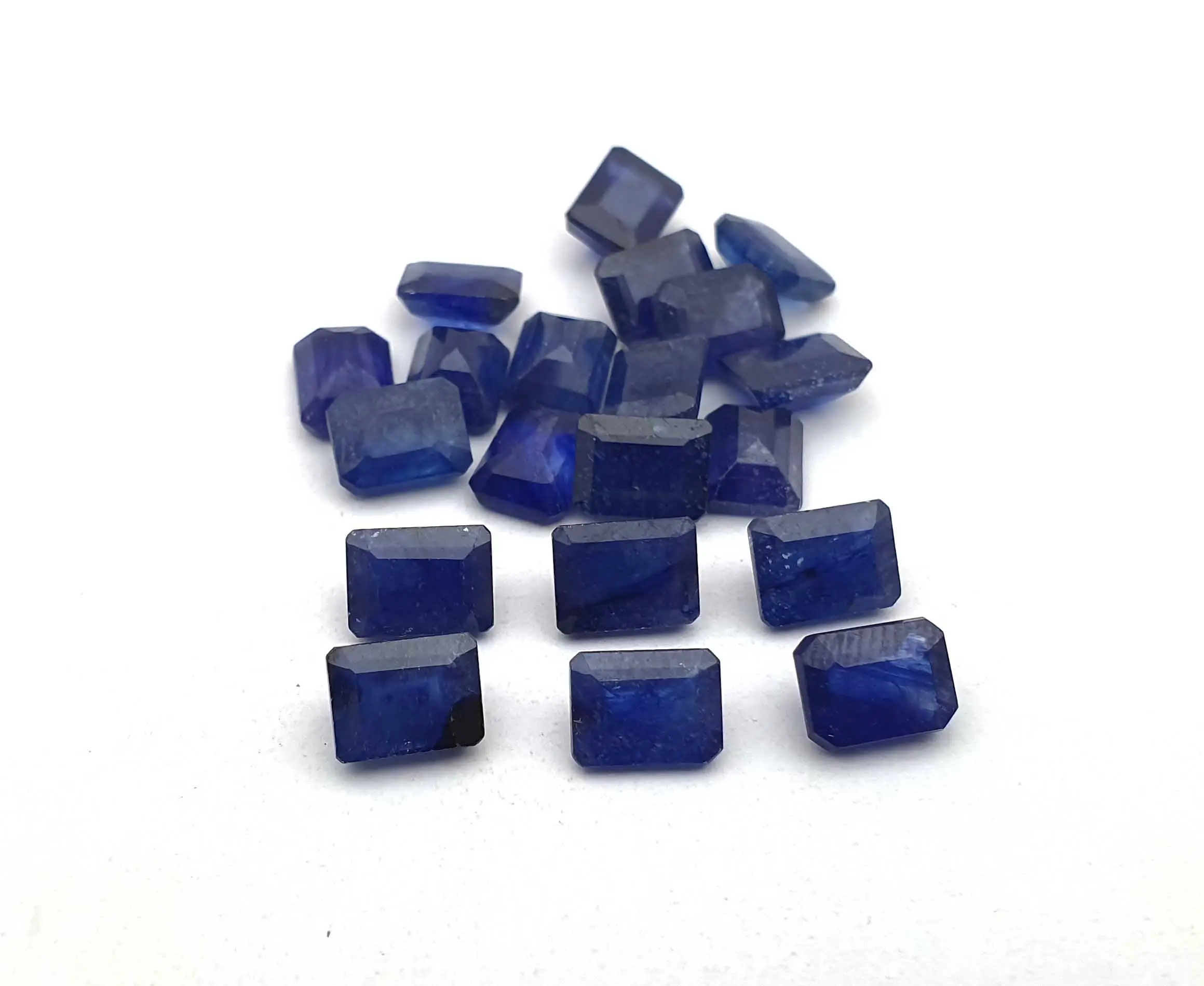 Lotto di pietre preziose con taglio ottagonale Mix di zaffiro blu naturale, pietra sciolta sfaccettata di zaffiro, zaffiro per la creazione di gioielli da 3x4 a 16x22mm