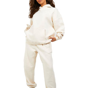 2025 personnalisé femmes porter confortable coton Tech polaire femmes personnalisé imprimé surdimensionné fermeture éclair survêtement deux pièces ensemble femmes vêtements - Product Image 1