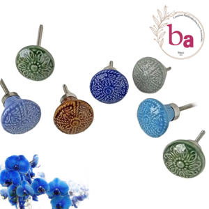 Design industriel Qualité Céramique Fleur Gravée Boutons Tiroir Armoire Poignée Tiroir pour Cuisine Chambre à coucher Salle à manger Armoire Commode - Product Image 1