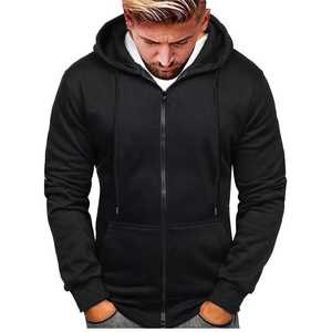 Automne hommes 100% coton pull à capuche de haute qualité à manches longues sweat zippé personnalisé OEM impression conception solide coupe surdimensionnée - Product Image 2