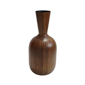 New Arrival Metal Flower <b>Vase</b> for Home Decor Aluminium <b>Vase</b> with Walnut Wooden Look for Home and Living Room <b>Vintage</b> - Product Image 1