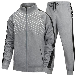 Tenues actives 2 pièces coupe-vent et respirantes pour hommes Taille XL Sweat-shirt à manches longues avec fermeture éclair complète Vestes imprimées Pantalons Ensembles de survêtements - Product Image 6