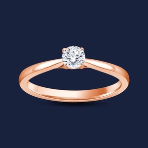 Bague Diamant Rond Effilé avec Diamant de Laboratoire Rond de 0,30 Carat H+-SI en Or Massif 14K, Idéale pour le Quotidien et les Cadeaux - Product Image 3