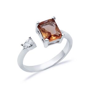 Rectangle Sultanite Silver Adjustable RingTurkish Handmade Wholesale 925 Sterling Silver Jewelry - Product Image 3