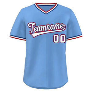 Venta al por mayor camisa de béisbol sin botón de tela de poliéster sudor hombres transpirable béisbol Jersey barato personalización - Product Image 3