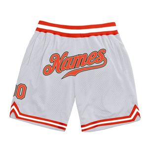 Industrie Direct Engro Sportswear Short de basket-ball personnalisé blanc orange-vieil or authentique Short de basket-ball rétro - Product Image 1