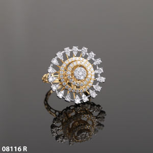 แหวนหมั้นเพชร14K/18K ประดับดอกไม้สีโรสโกลด์สำหรับการเพาะปลูกในห้องปฏิบัติการสะกดจิต - Product Image 3