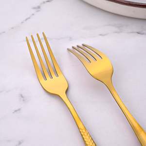 Timeless Stainless Steel Golden <b>Dinner</b> Forks <b>Set</b> of 2 Tableware with Tea Spoon Production Metal Material - Product Image 3