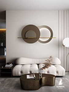 Art mural en métal abstrait moderne, décoration murale en métal contemporaine, sculpture murale en métal minimaliste, panneau d'art mural en métal géométrique - Product Image 2