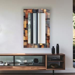 Modern Industrial Round Bathroom Wall <b>Mirror</b> with <b>Mosaic</b> Glass Frame for Home Office Living Room Wedding Decor - Product Image 5