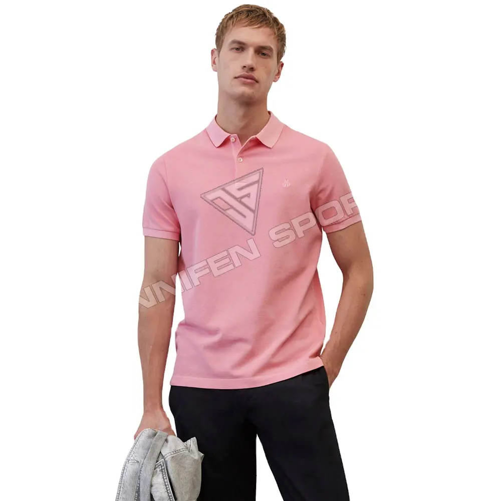 Personalized Custom Men Polo T-Shirt Short Sleeve 100% Cotton Fabric Knitted Collar Custom Logo Inside Neck Label