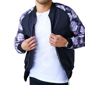Veste bomber en satin pour homme sur mesure avec col montant imperméable et coupe-vent respirante - Product Image 2