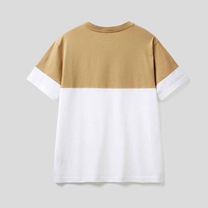 En gros Personnalisé Hommes de Split Deux Tons Couleur Moitié Noir Moitié Blanc T Shirt Coton T-Shirt Hommes de Deux Tons Couleur T chemises - Product Image 5