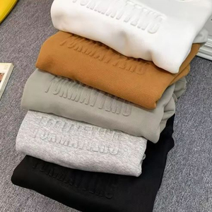 Sweat-shirt à capuche unisexe personnalisé 2026 pour l'hiver Broderie bouffante Coton teint uni Technique tissée et techniques lavées - Product Image 5