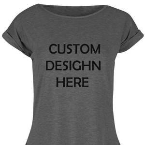women curved bottom tshirts wholesale <b>bulk</b> prize short sleeves custom oversized design Tshirts for women's - Product Image 2