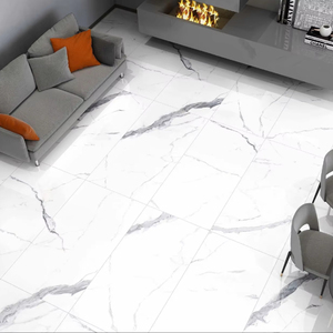 Carreaux en porcelaine émaillée solide Statuario de conception italienne, modernes, antidérapants, pour une utilisation en intérieur, hôtels, centres commerciaux, antibactériens - Product Image 1