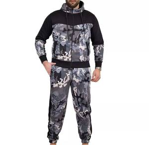 Sweat à capuche camouflage et pantalon de survêtement pour hommes Survêtement de gymnastique pour adultes avec techniques perlées et imprimées Mode respirante pour l'exercice Nouveau - Product Image 3